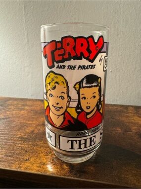 Vintage 1976 Terry and the Pirates The Sunday Funnies Collectors Glass